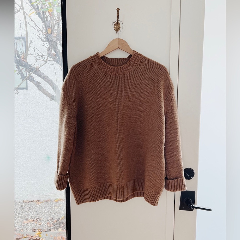 Gorgeous warm tan Lauren Manoogian cashmere sweater
